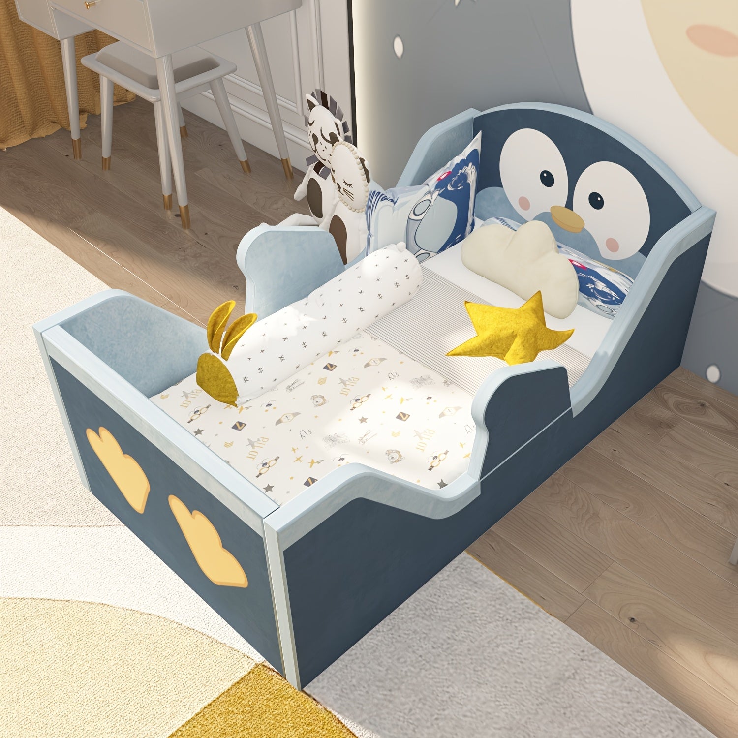 Toddler Bed, Child Bed for Kids with Extra Safty Broad, Standard Crib Size Toddler Bed