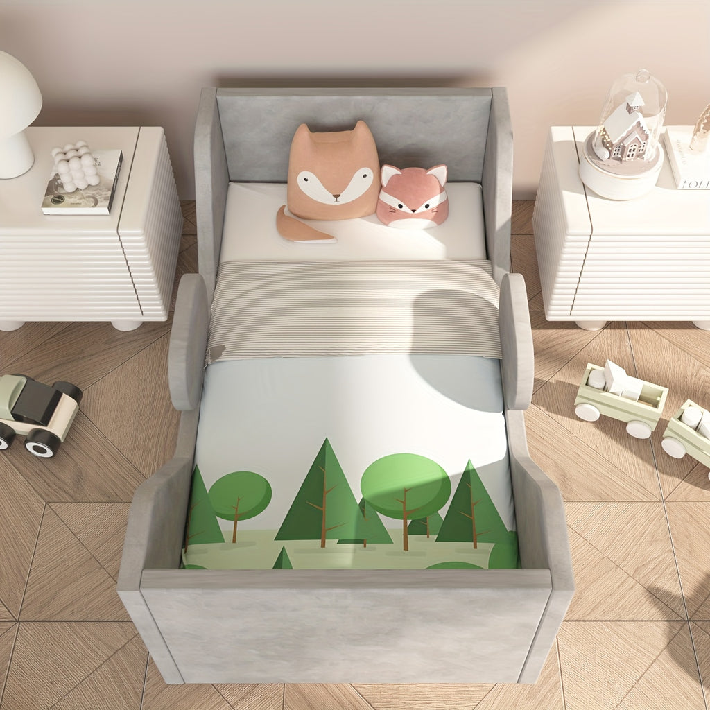 Toddler Bed, Child Bed for Kids with Extra Safty Broad, Standard Crib Size Toddler Bed