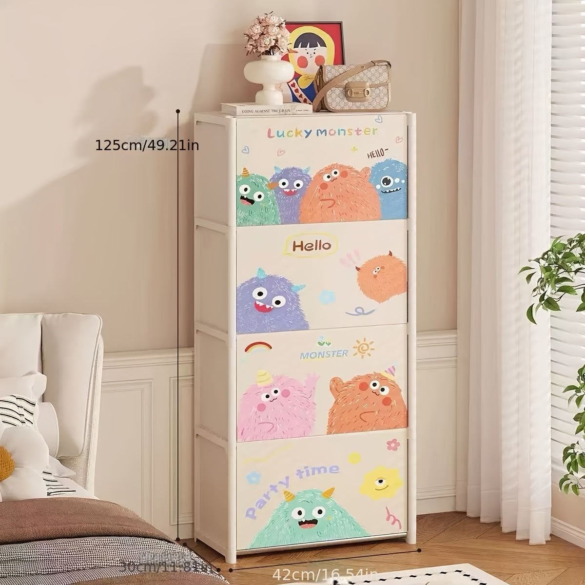 Multi-functional, Easy-to-assemble, Simple and Cartoonish Hall Storage Cabinet