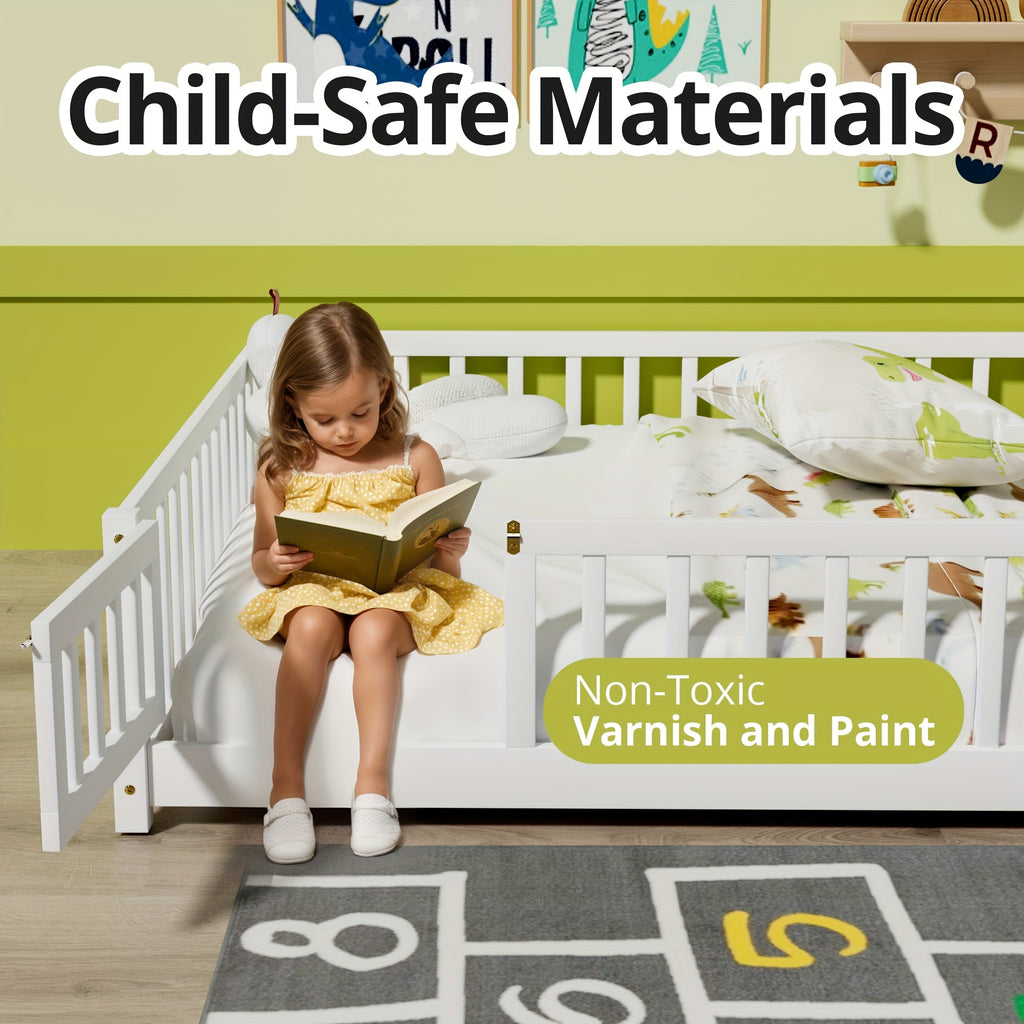 Kids' Solid Wood Bed Kids' Double\u002FFull\u002FQueen Bed Frame