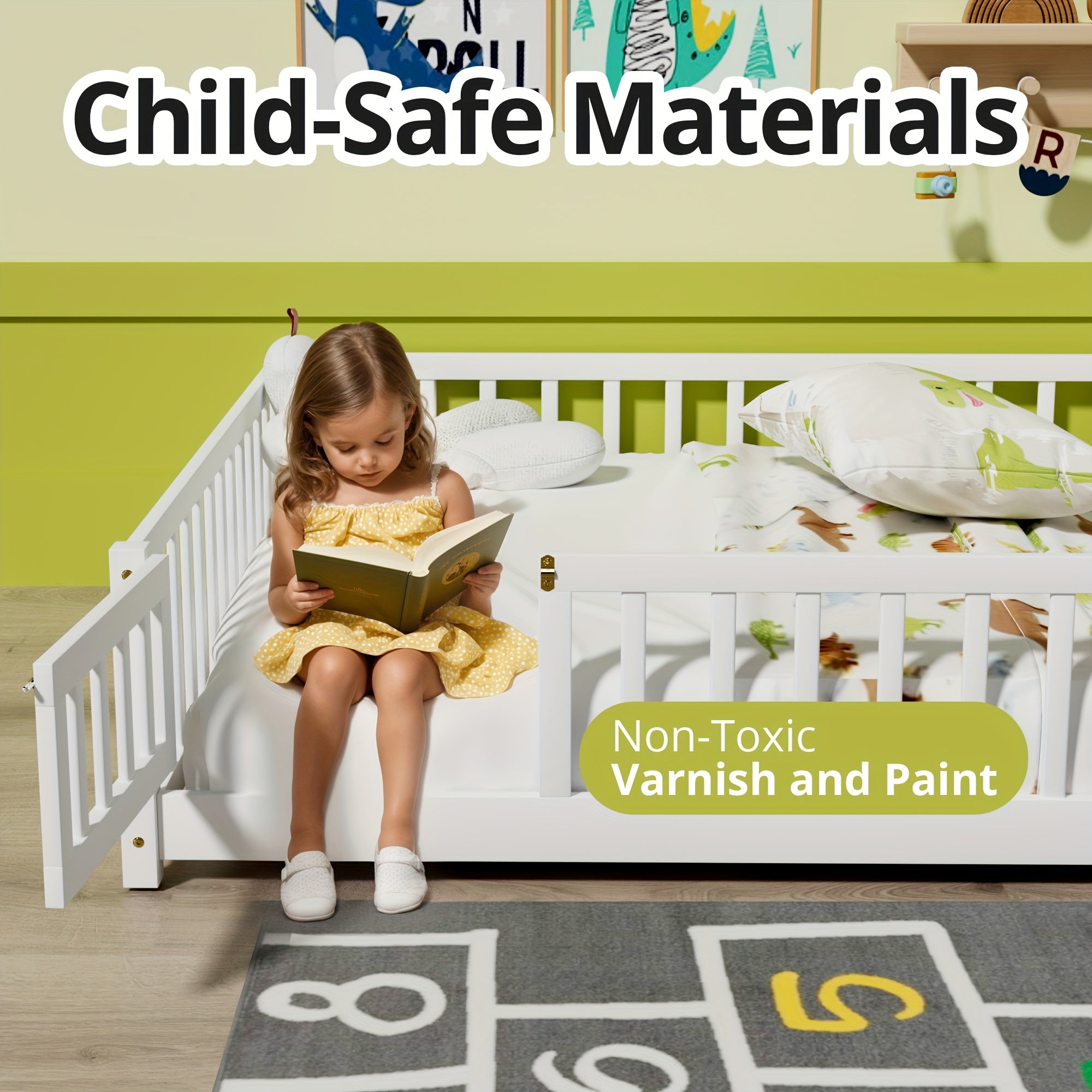 Kids' Solid Wood Bed Kids' Double\u002FFull\u002FQueen Bed Frame