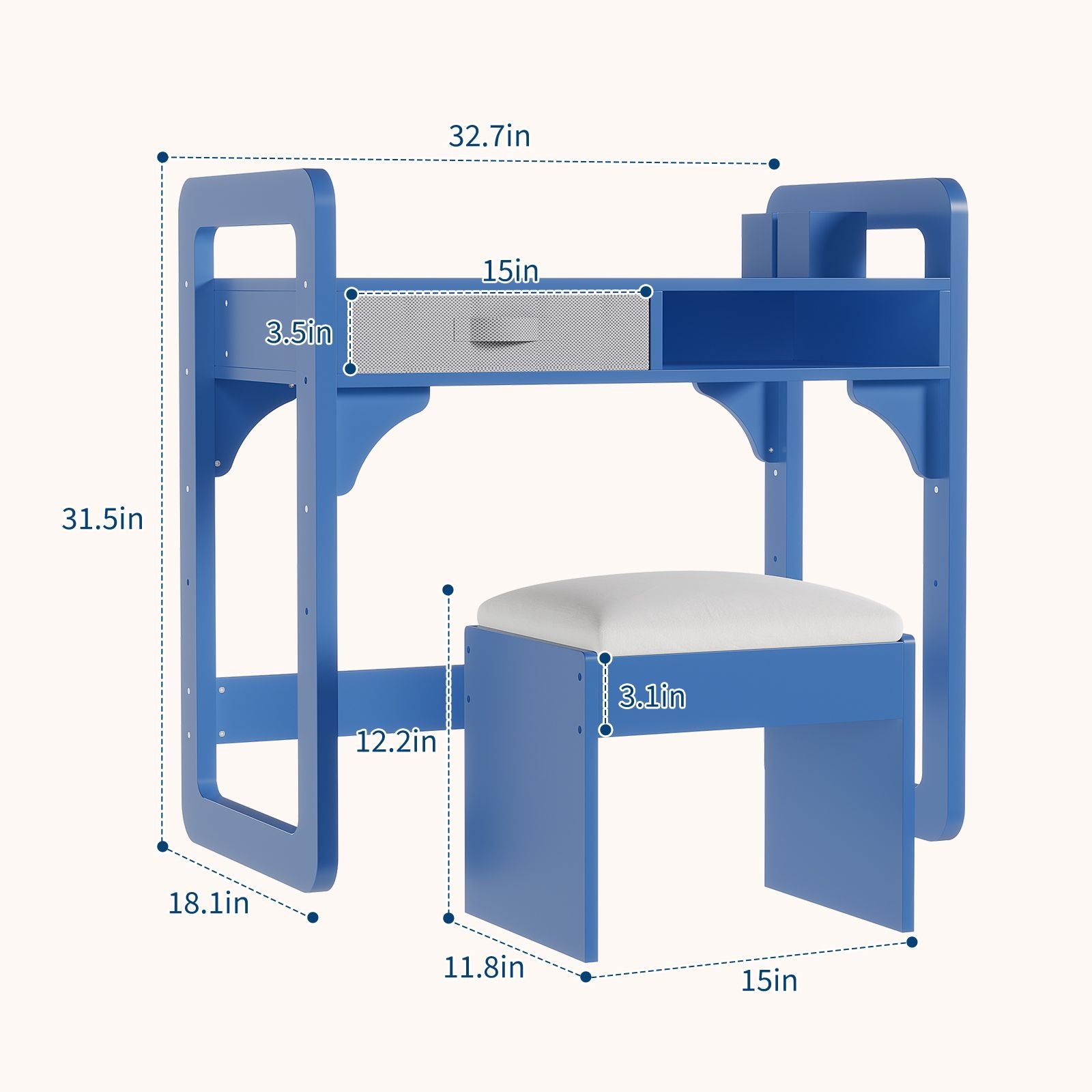 Cuties'S Writing Desk with Wood Frame | Durable Medium-Density Fiberboard Study Table for Cutiess