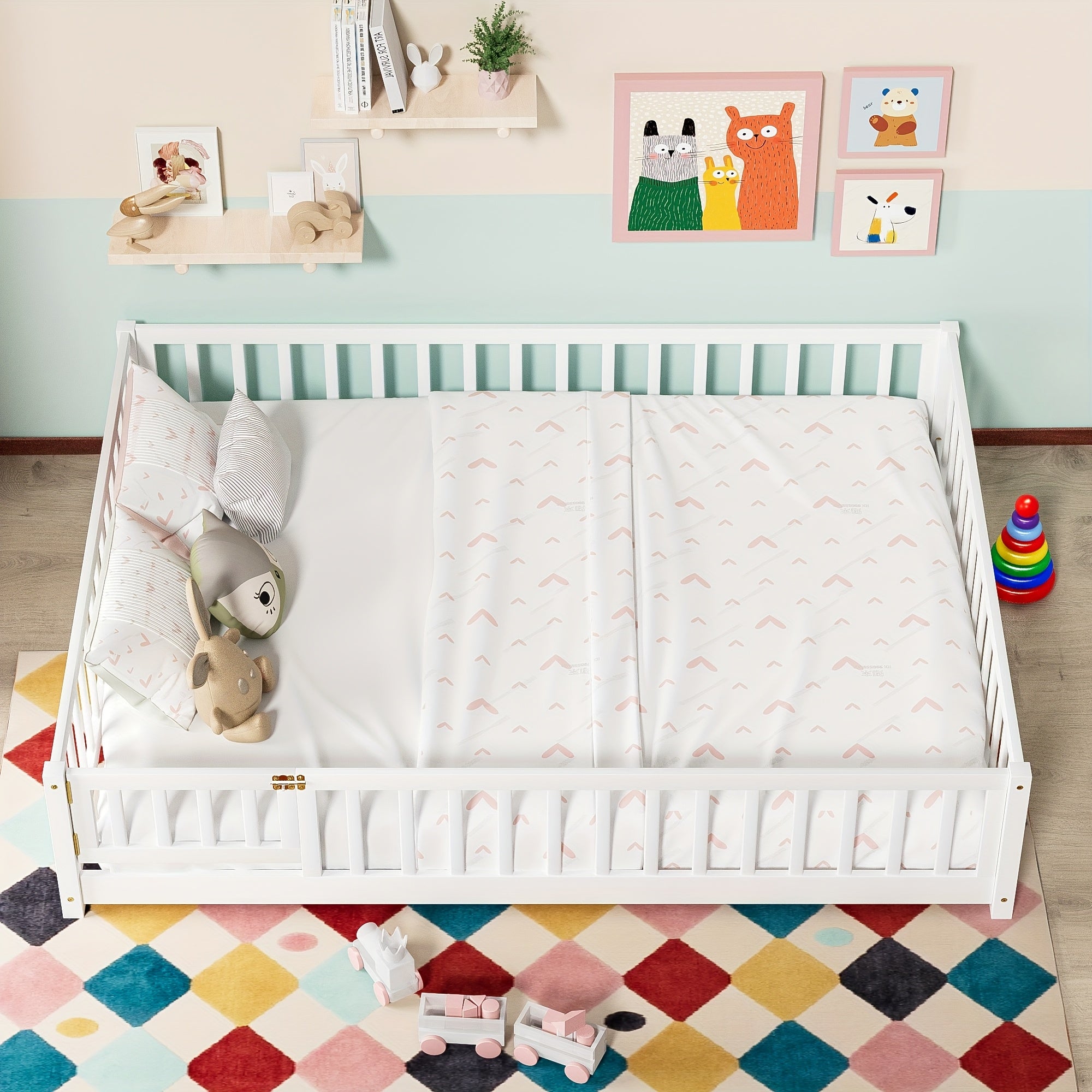 Kids' Solid Wood Bed Kids' Double\u002FFull\u002FQueen Bed Frame