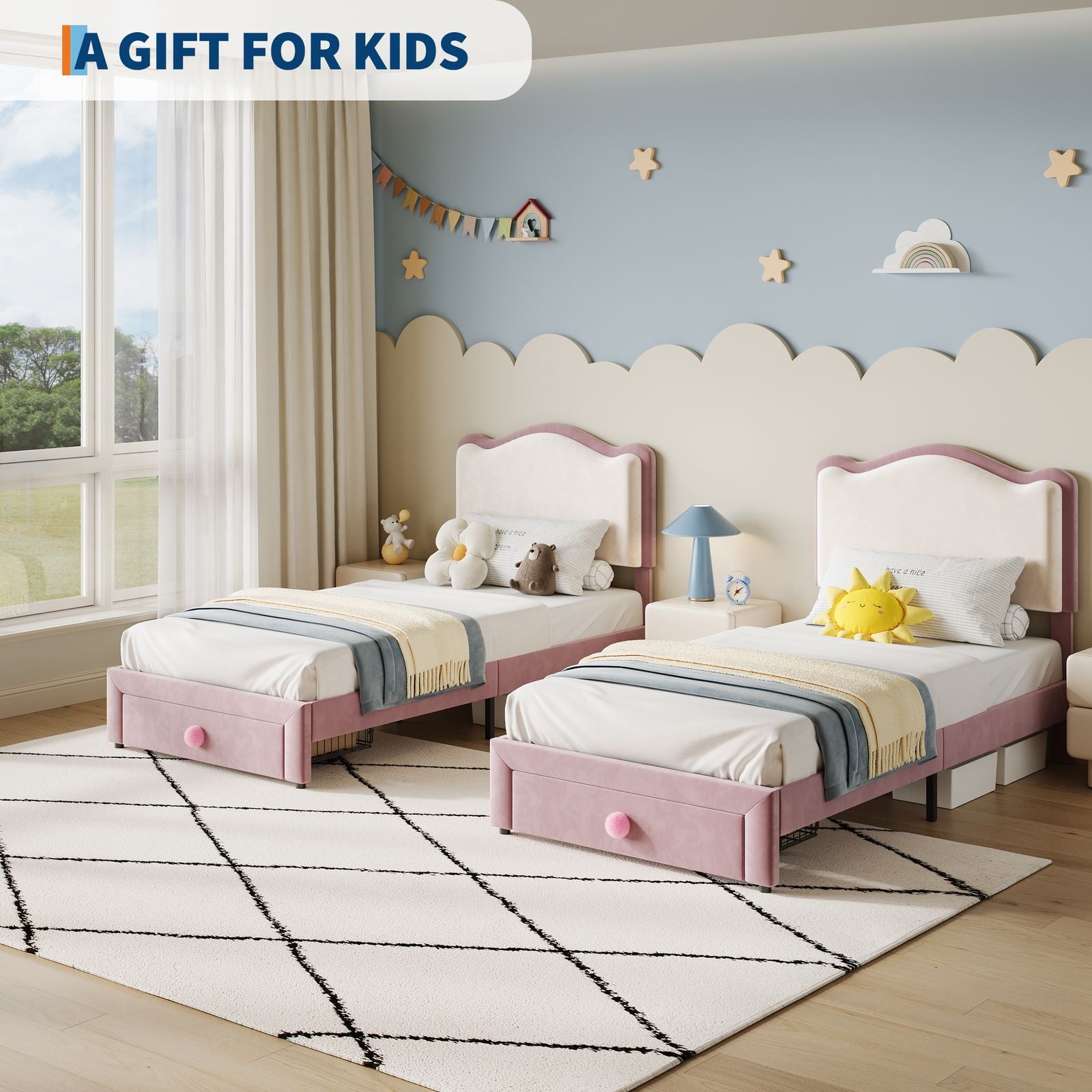 1 Box Plywood + Board Board + Flannel + Sponge Color Matching Flannel Children's Bed