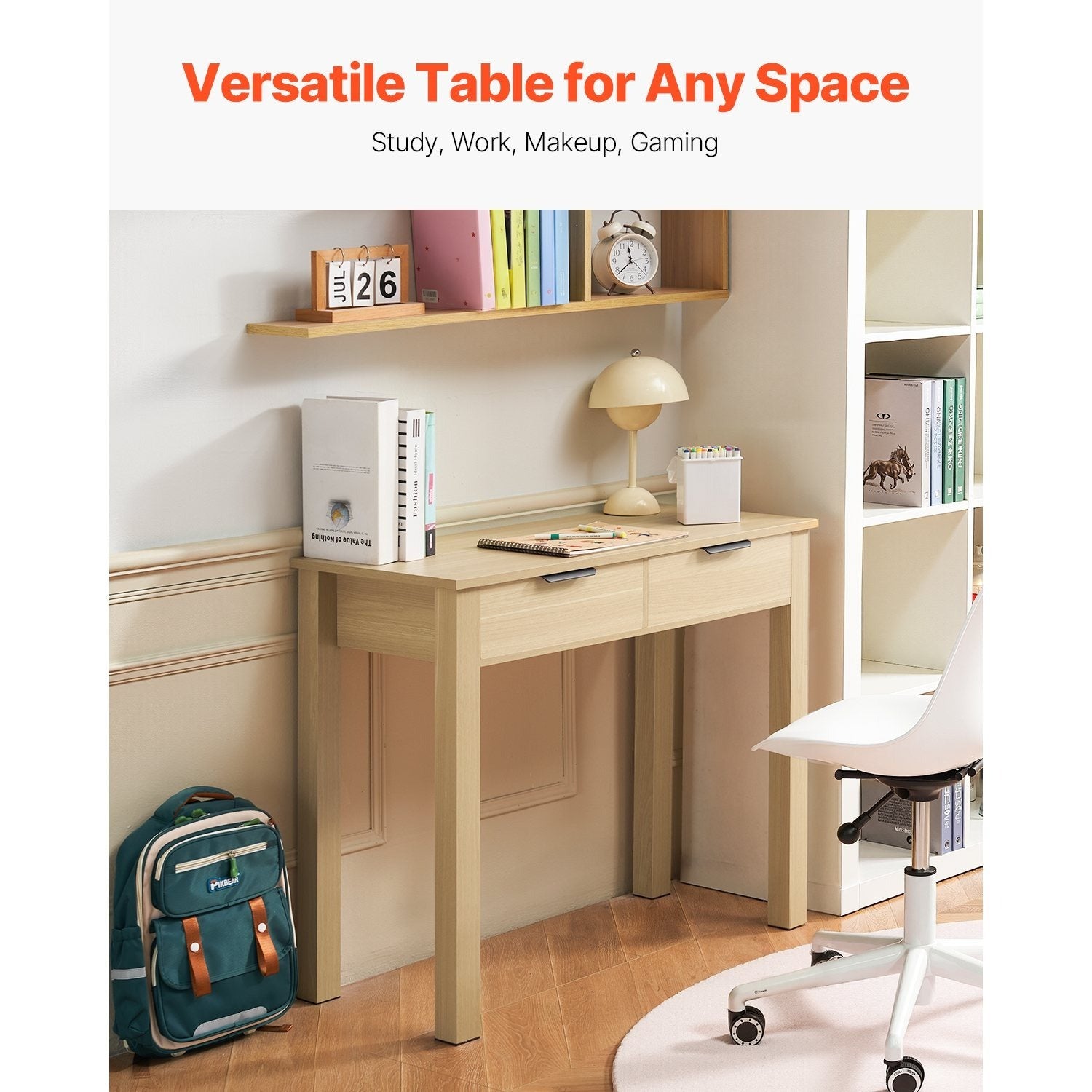 inch with Drawer Kids Desk for Bedroom Simple Study Table Light Wood