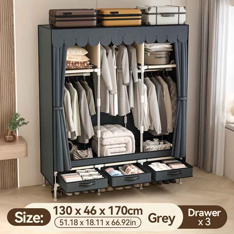 1pc all steel frame wardrobe\u002FChristmas style, reinforced with steel pipes\u002Fsturdy