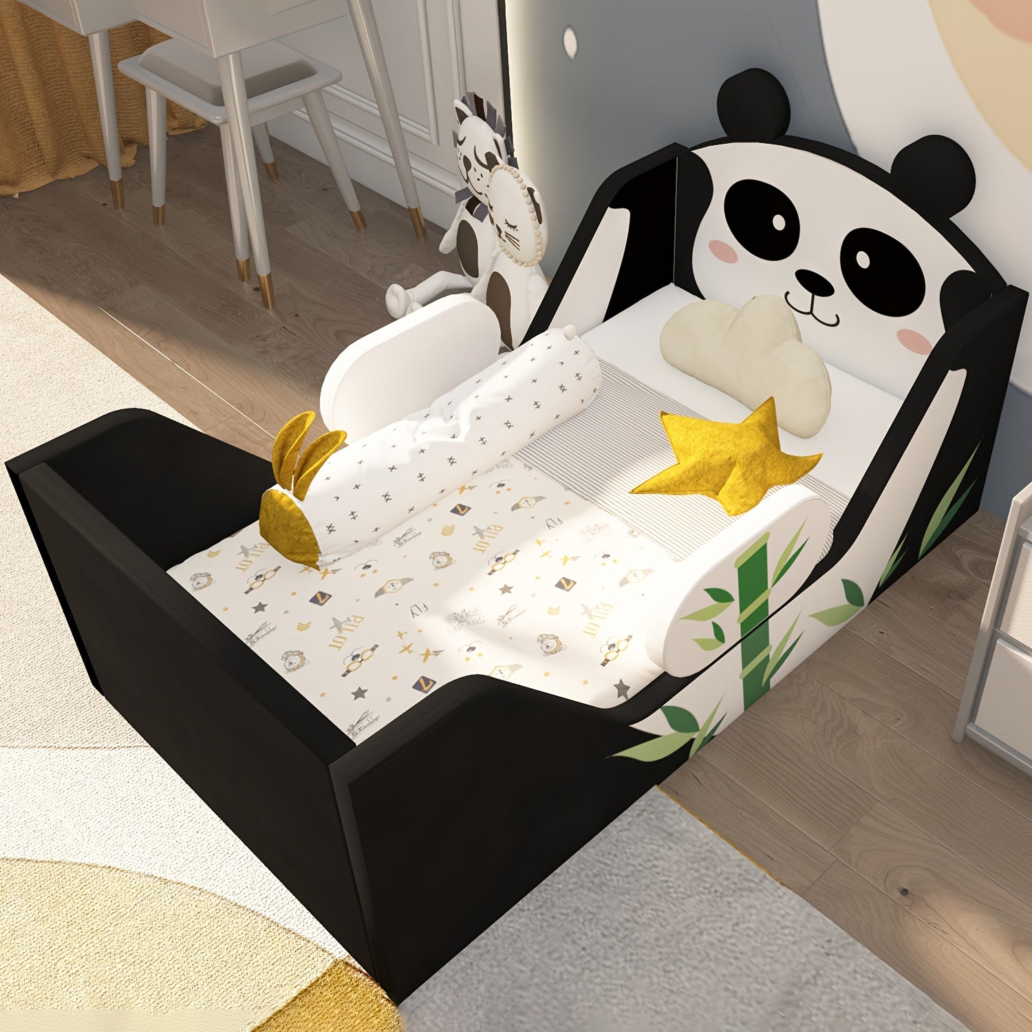 Toddler Bed, Child Bed for Kids with Extra Safty Broad, Standard Crib Size Toddler Bed