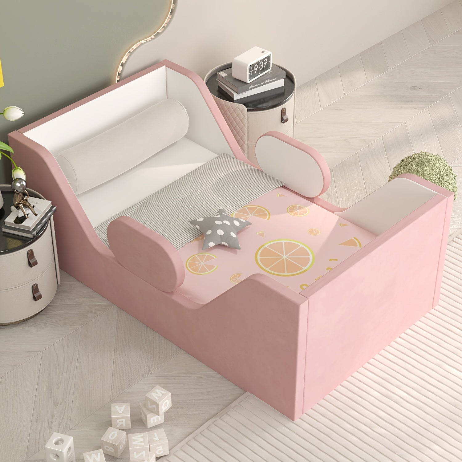 Toddler Bed, Child Bed for Kids with Extra Safty Broad, Standard Crib Size Toddler Bed