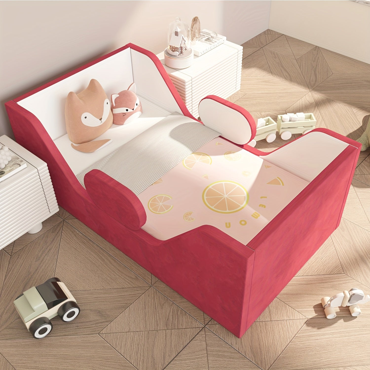 Toddler Bed, Child Bed for Kids with Extra Safty Broad, Standard Crib Size Toddler Bed