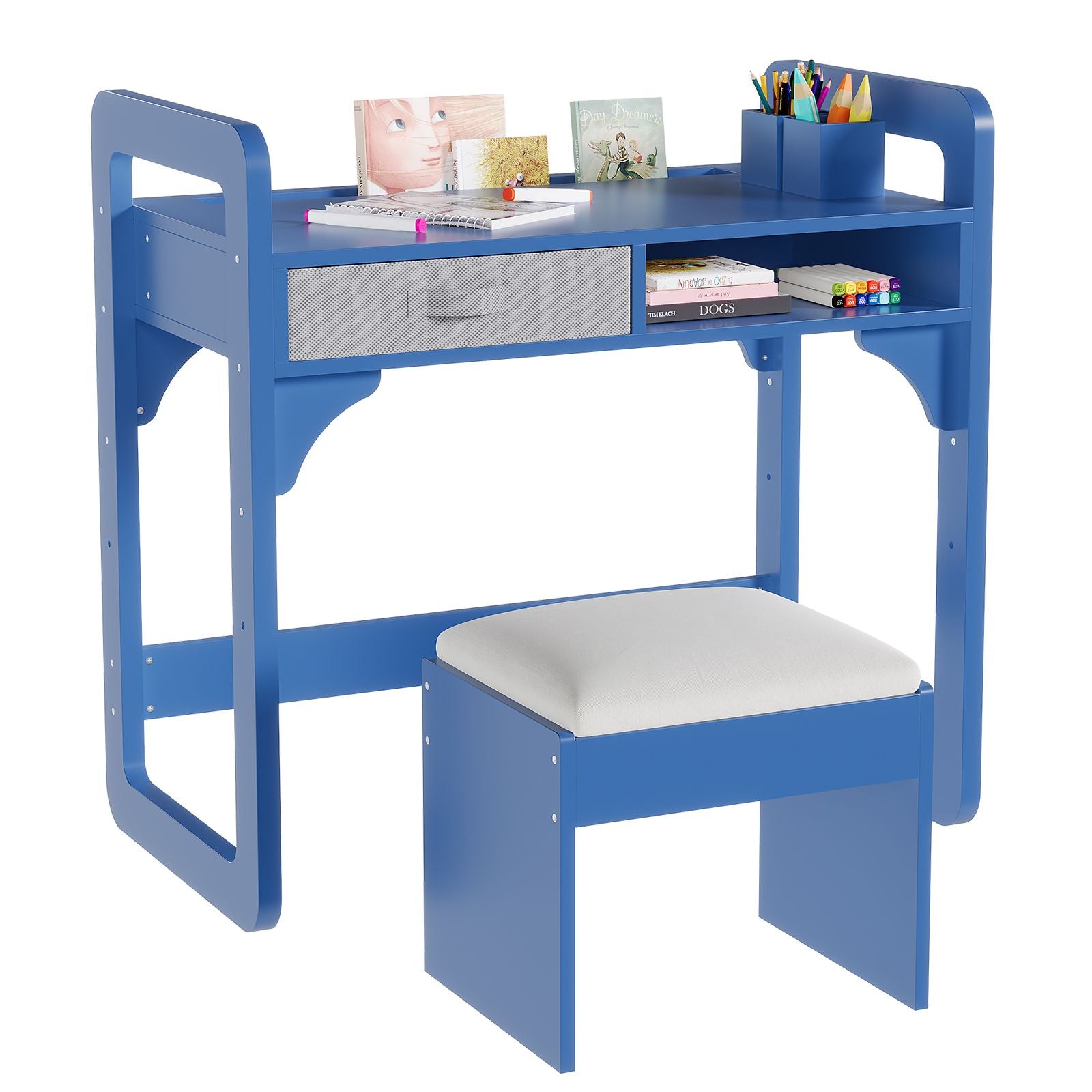 Cuties'S Writing Desk with Wood Frame | Durable Medium-Density Fiberboard Study Table for Cutiess