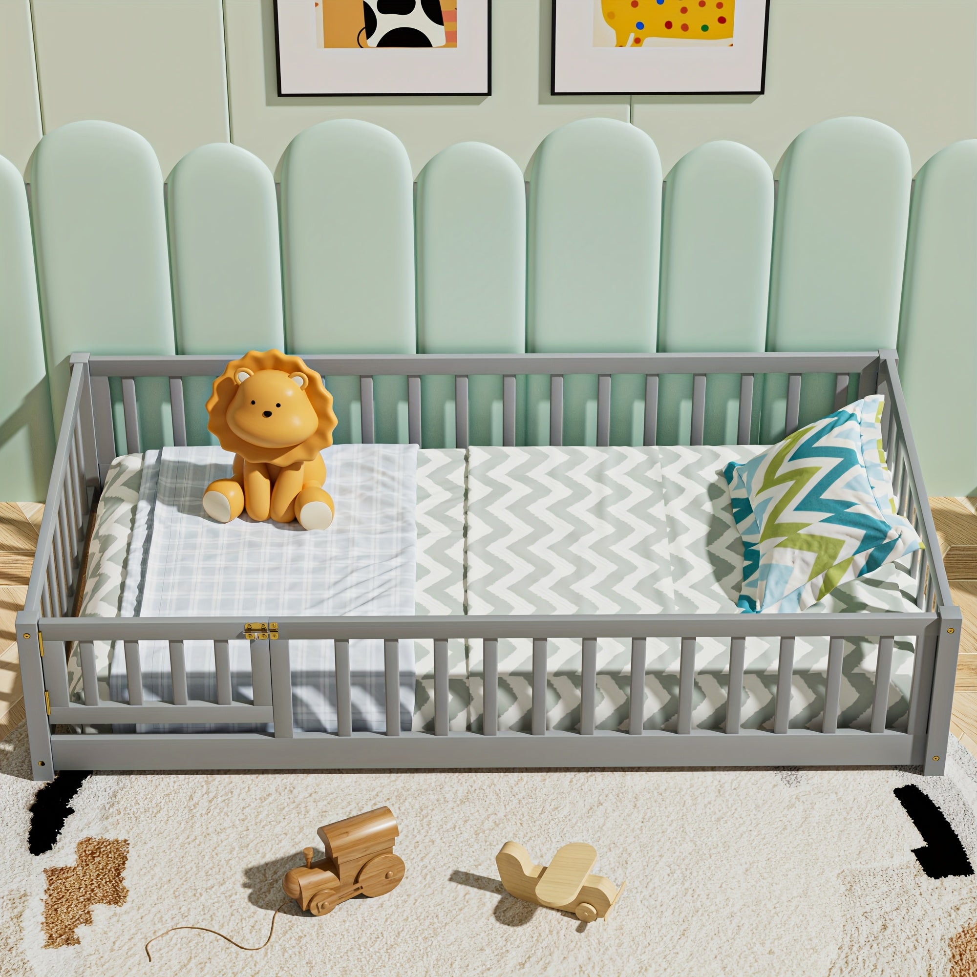 Kids' Solid Wood Bed Kids' Double\u002FFull\u002FQueen Bed Frame