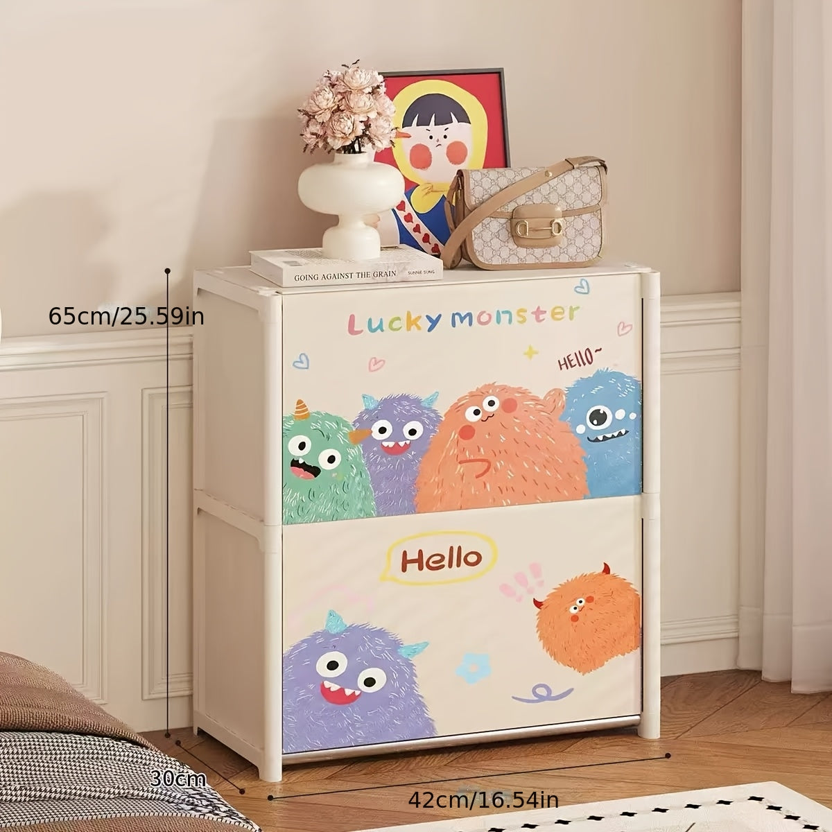 Multifunctional Easy-to-Assemble Minimalist Cartoon Entryway Storage Cabinet