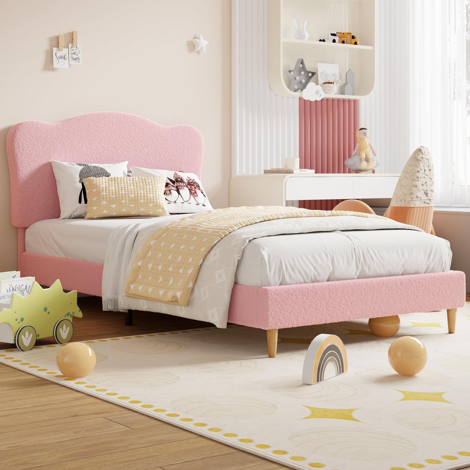 1 Box Of Lamb Fleece Children's Soft Bed, Bed Frame, Suitable for the Bedroom, Cozy, as a Gift