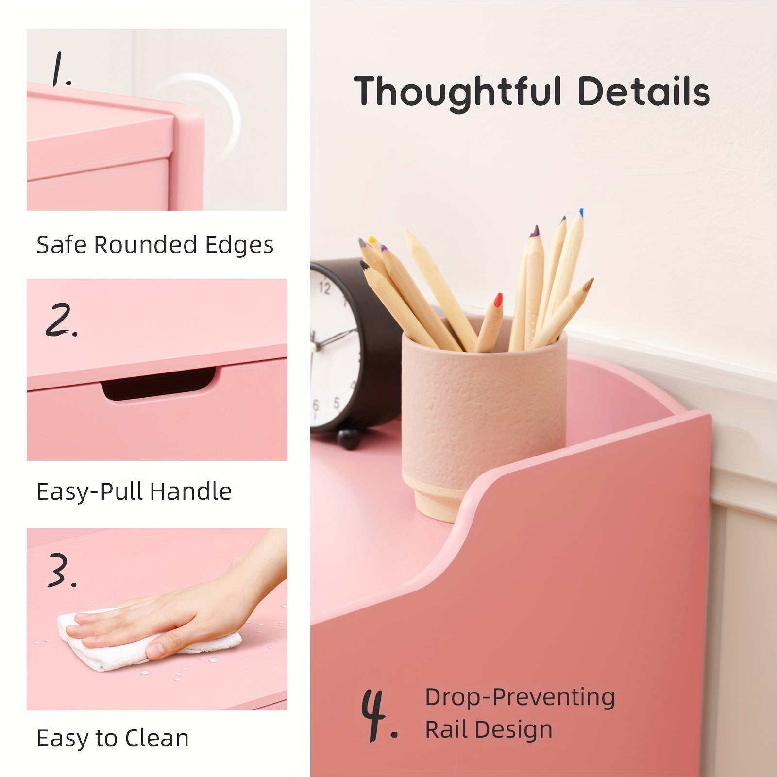 Kids Study Table and Chair Set - Modern Wooden Desk & Chair Suitable for 5-12 Years Old