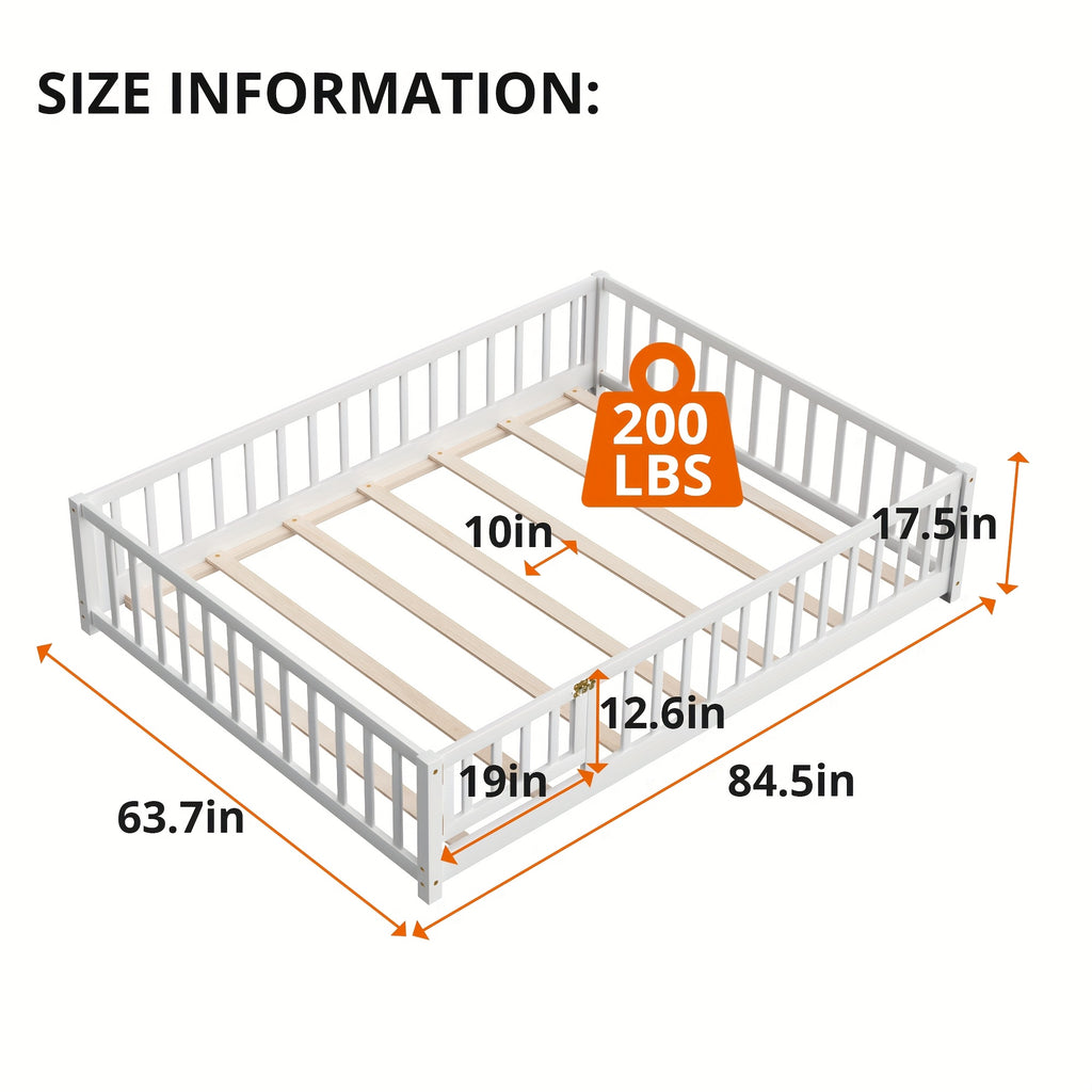 Kids' Solid Wood Bed Kids' Double\u002FFull\u002FQueen Bed Frame