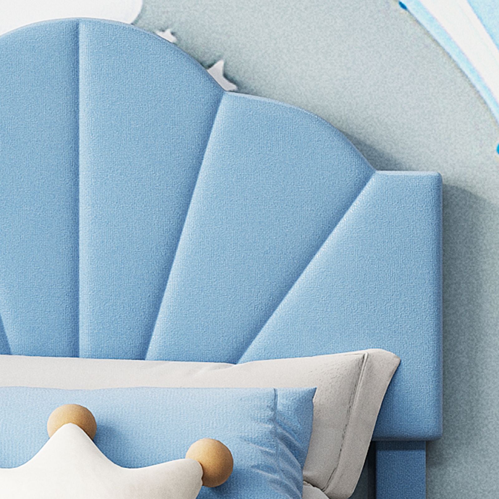 Contemporary Upholstered Twin Bed Frame with Adjustable Headboard - Heavy-Duty Metal Frame & Slats