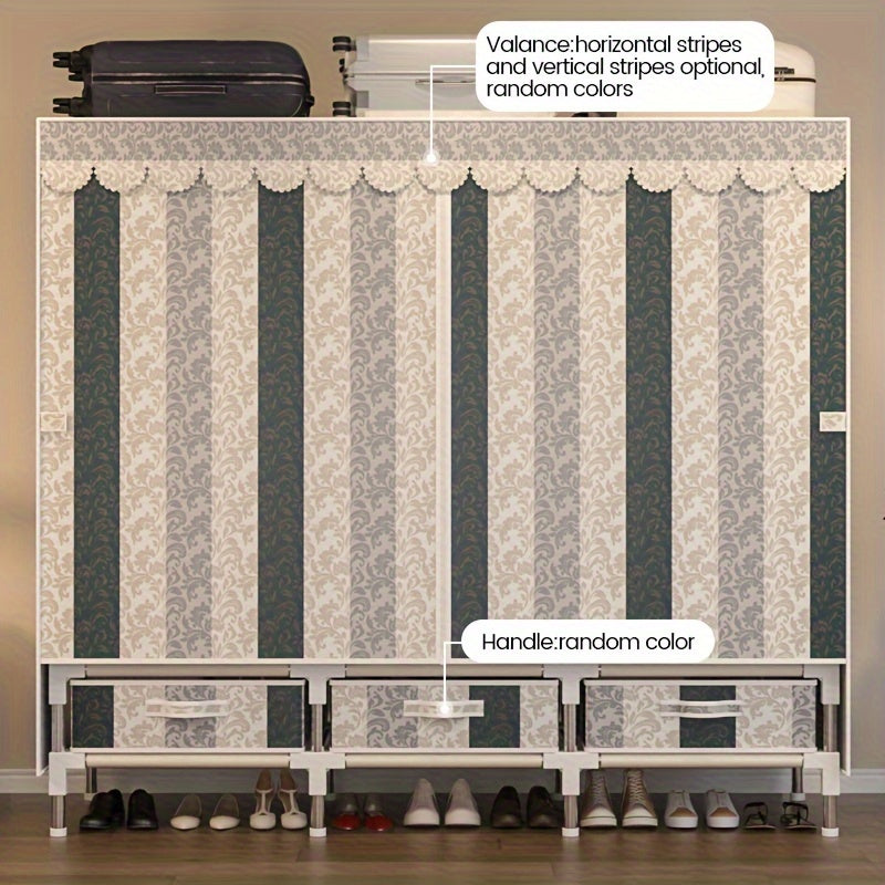 1pc all steel frame wardrobe\u002FChristmas style, reinforced with steel pipes\u002Fsturdy