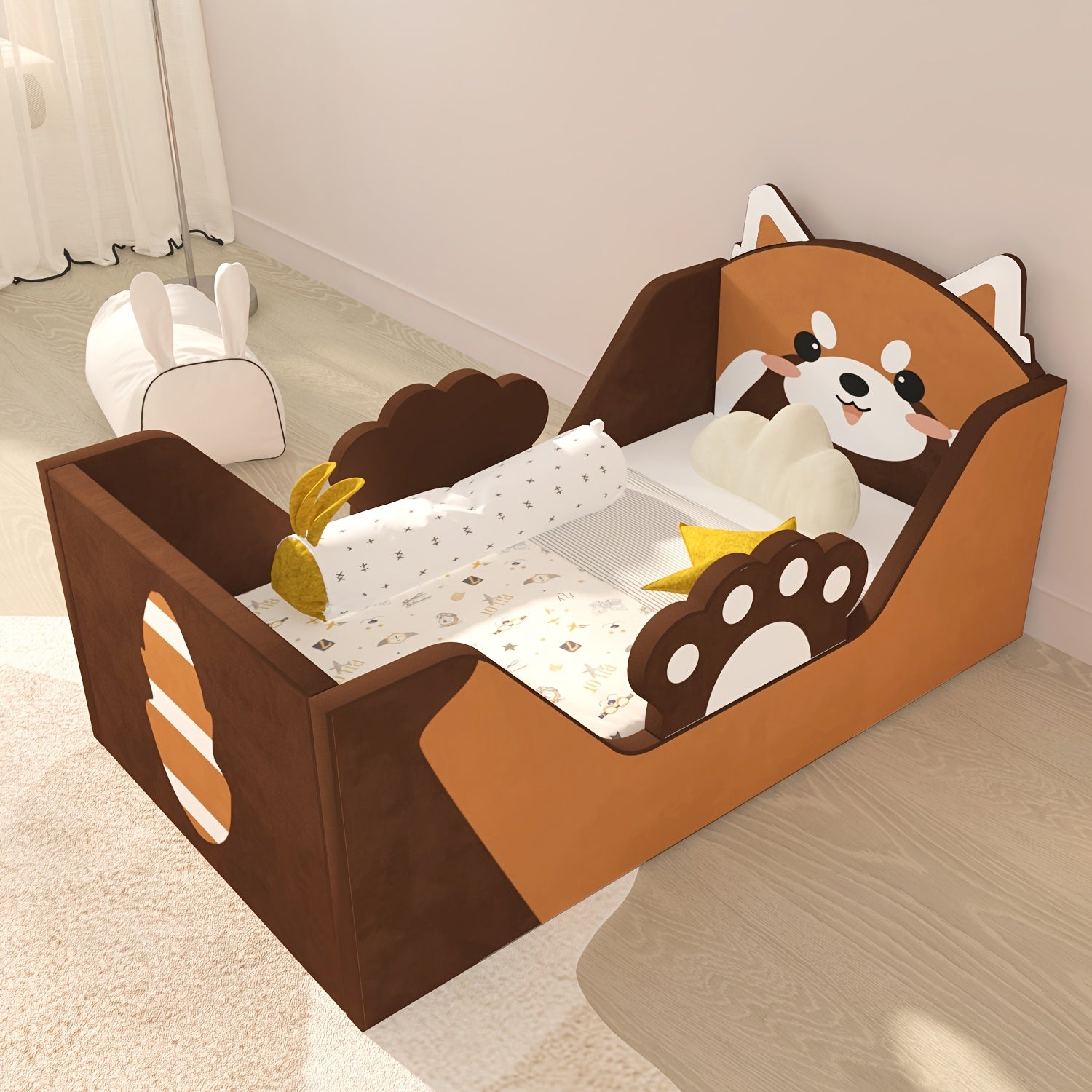 Toddler Bed, Child Bed for Kids with Extra Safty Broad, Standard Crib Size Toddler Bed