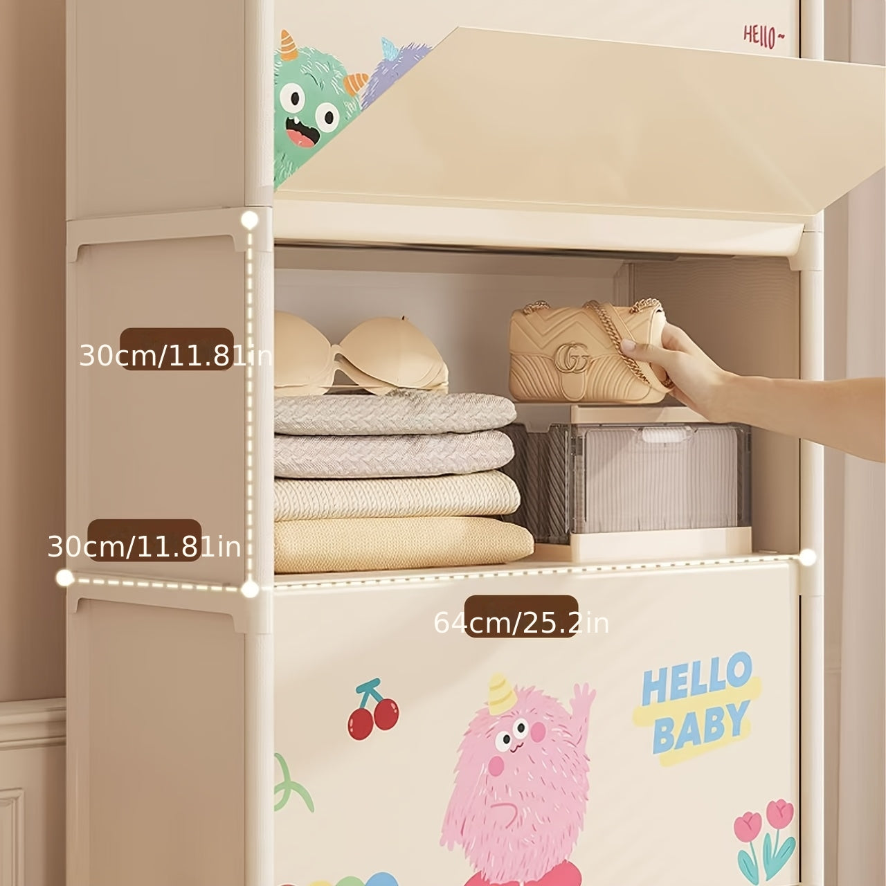 Multifunctional Easy-to-Assemble Minimalist Cartoon Entryway Storage Cabinet
