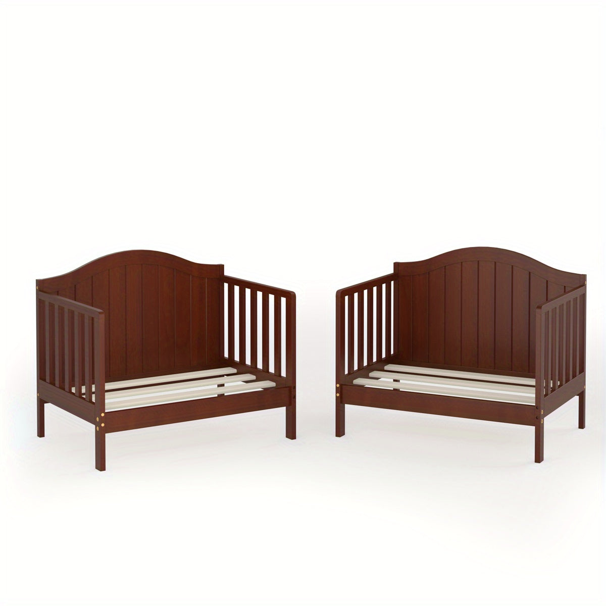 LIFEZEAL 2-in-1 Convertible Youngsters Bed with Safety Guardrails & Sturdy Wooden Frame