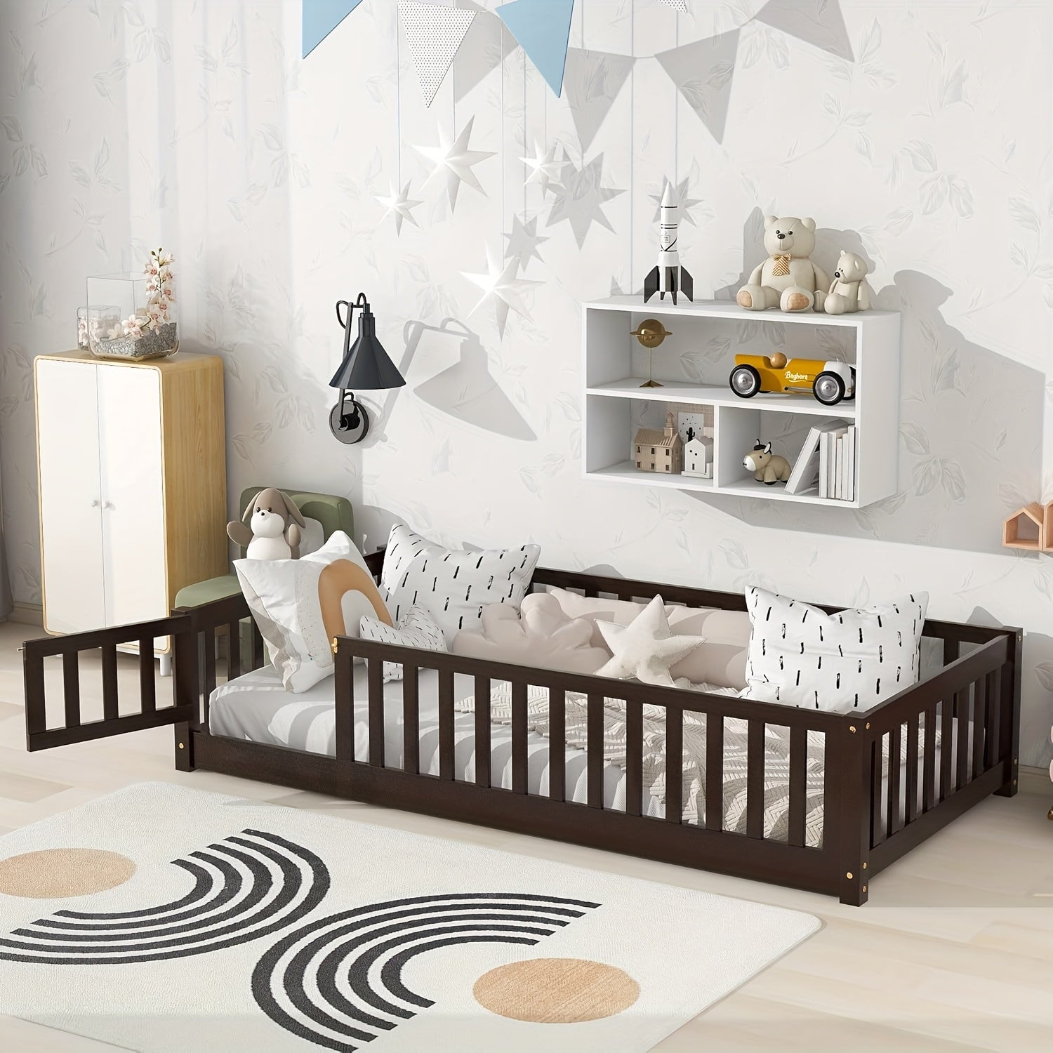 Kids' Solid Wood Bed Kids' Double\u002FFull\u002FQueen Bed Frame