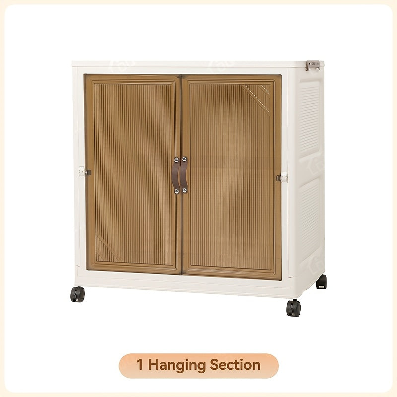 1\u002F2\u002F3-Tier Portable Foldable Wardrobe with 360° Spinner Doors