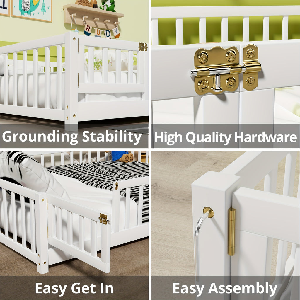 Kids' Solid Wood Bed Kids' Double\u002FFull\u002FQueen Bed Frame