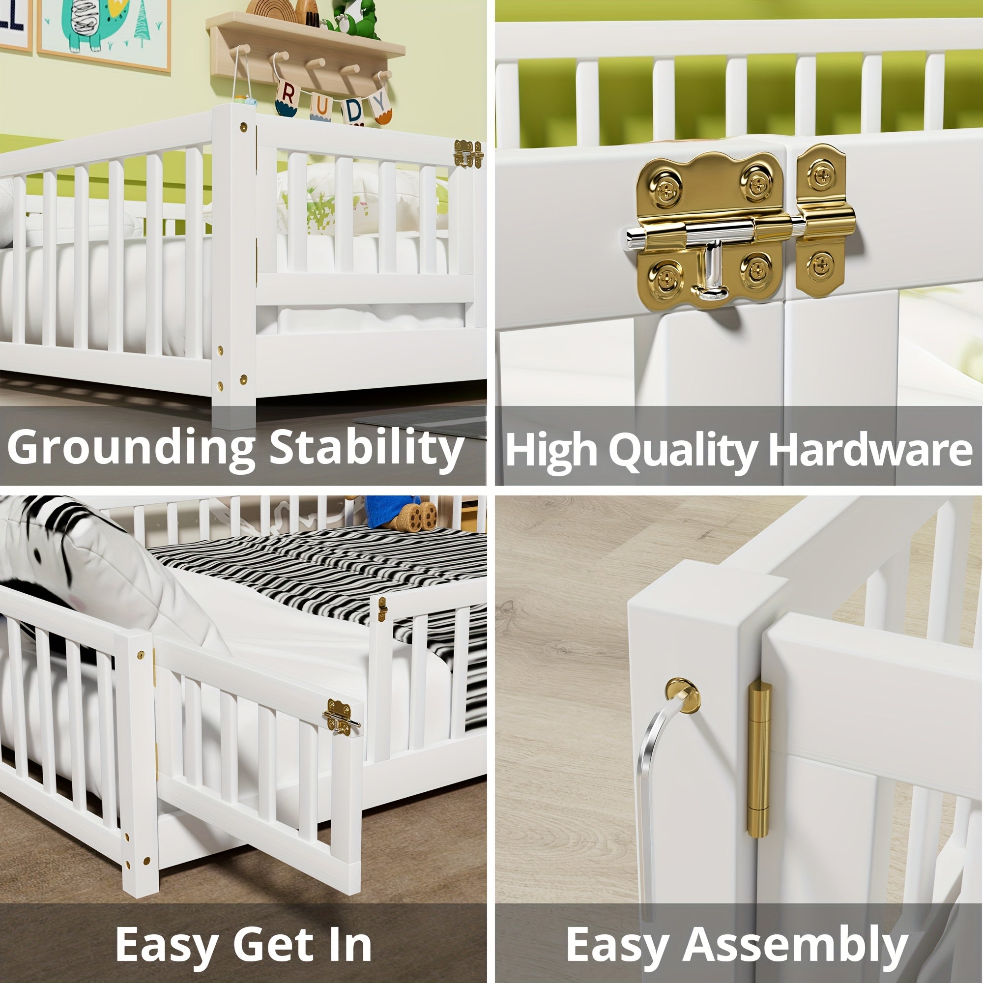 Kids' Solid Wood Bed Kids' Double\u002FFull\u002FQueen Bed Frame